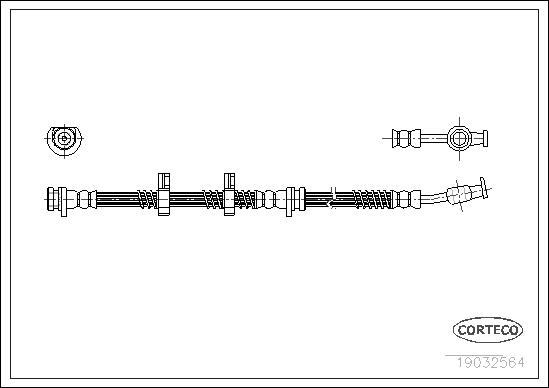 CORTECO Bremseslange 19032564 venstre foraksel for LAND ROVER