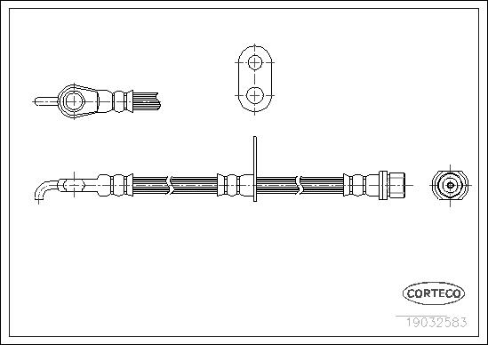 CORTECO Bremseslange 19032583 højre foraksel for TOYOTA