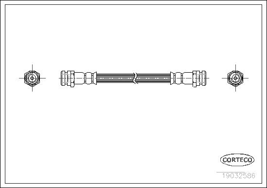 CORTECO Bremseslange 19032586 bagaksel for MAZDA