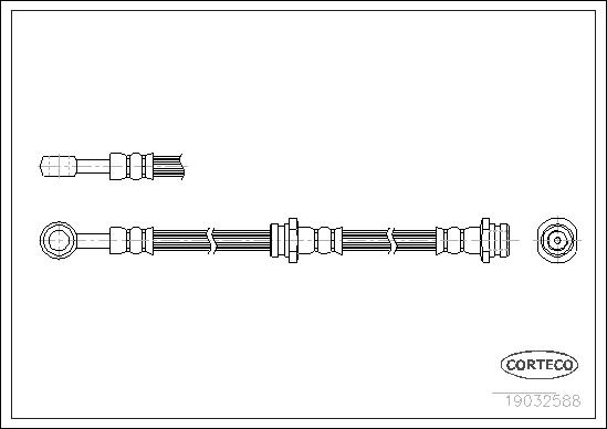 CORTECO Bremseslange 19032588 foraksel for SUZUKI