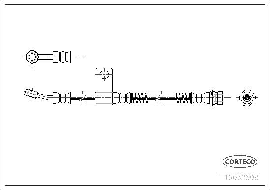 CORTECO Bremseslange 19032598 venstre foraksel for HYUNDAI