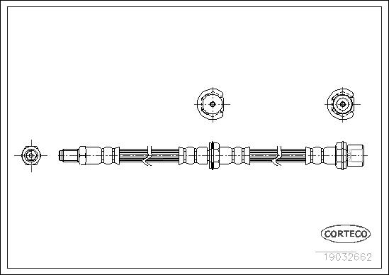 CORTECO Bremseslange 19032662 foraksel for DAIHATSU