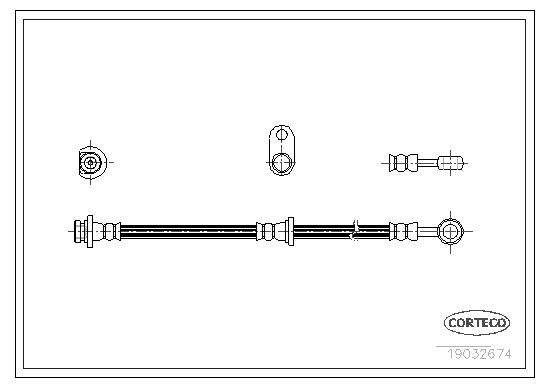 CORTECO Bremseslange 19032674 bagaksel for HONDA