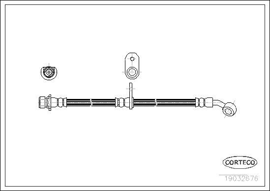 CORTECO Bremseslange 19032676 Bagaksel venstre for HONDA