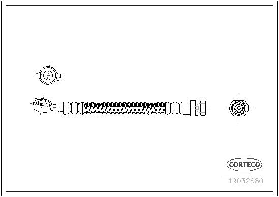 CORTECO Bremseslange 19032680 venstre foraksel for HYUNDAI