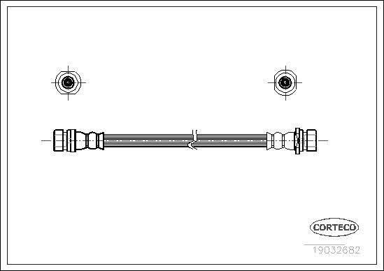 CORTECO Bremseslange 19032682 bagaksel for HYUNDAI