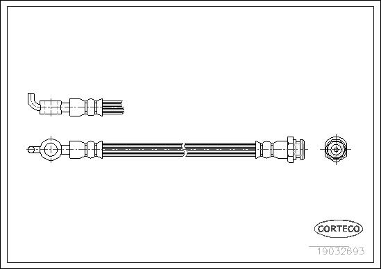 CORTECO Bremseslange 19032693 foraksel for MAZDA