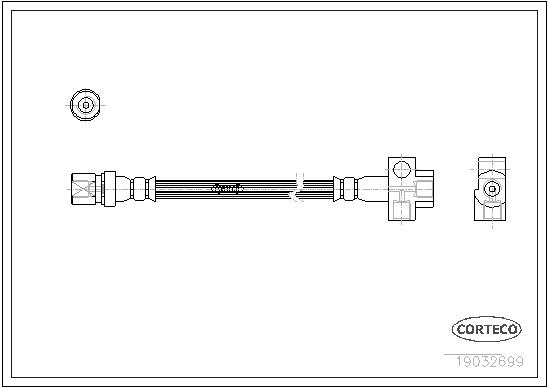 CORTECO Bremseslange 19032699 bagaksel for OPEL VAUXHALL