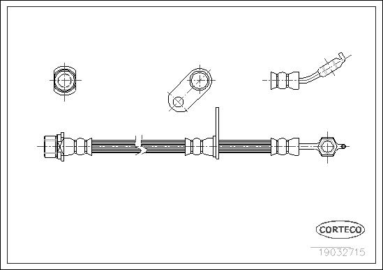 CORTECO Bremseslange 19032715 foraksel for TOYOTA
