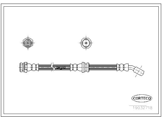 CORTECO Bremseslange 19032718 foraksel for VAUXHALL ISUZU