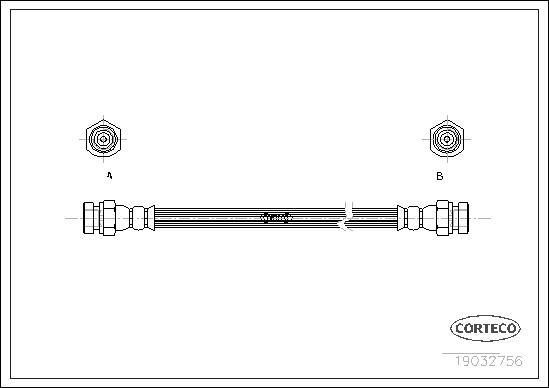 CORTECO Bremseslange 19032756 bagaksel for MAZDA