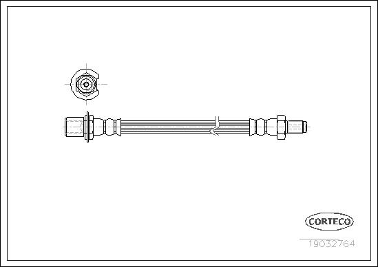 CORTECO Bremseslange 19032764 bagaksel for TOYOTA