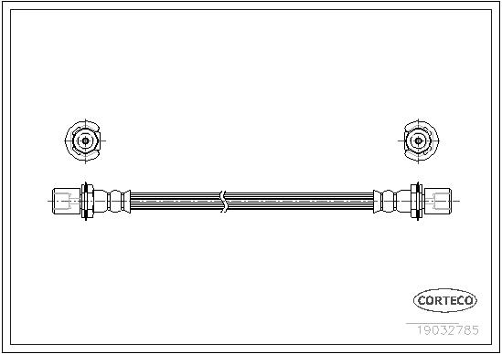 CORTECO Bremseslange 19032785 foraksel for TOYOTA