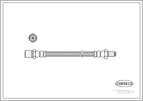 CORTECO Bremseslange 19032815 bagaksel for TOYOTA