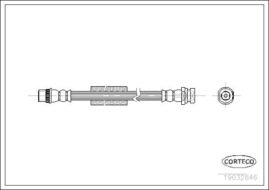 CORTECO Bremseslange 19032846 Bagaksel højre for VAUXHALL NISSAN RENAULT
