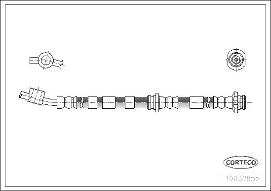 CORTECO Bremseslange 19032855 foraksel for NISSAN