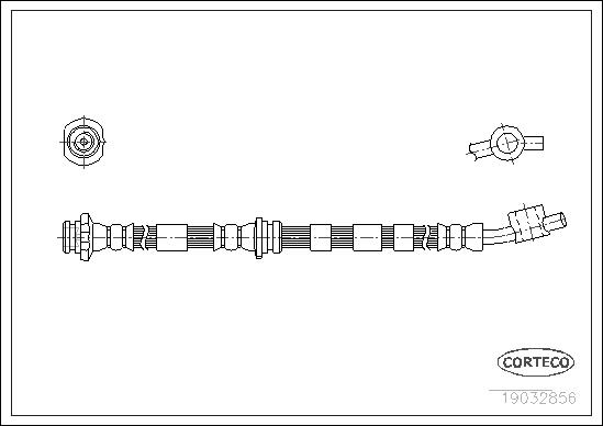 CORTECO Bremseslange 19032856 foraksel for NISSAN