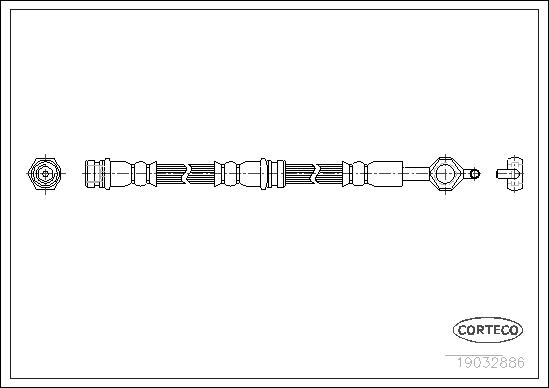 CORTECO Bremseslange 19032886 bagaksel for FORD