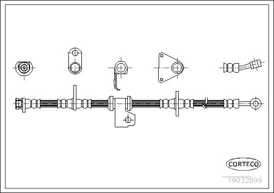CORTECO Bremseslange 19032899 foraksel for HONDA