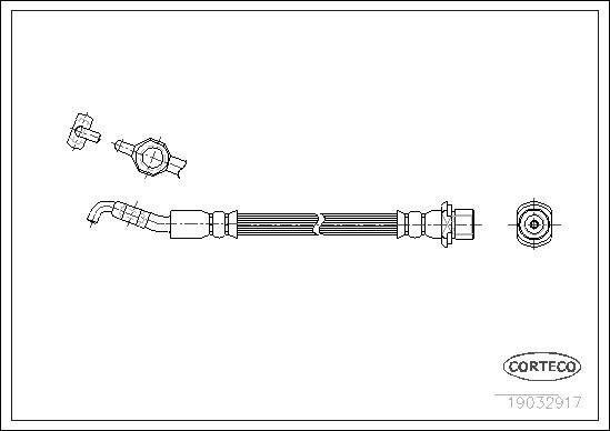 CORTECO Bremseslange 19032917 foraksel for LEXUS