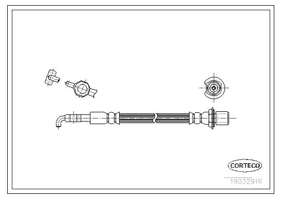 CORTECO Bremseslange 19032916 foraksel for LEXUS