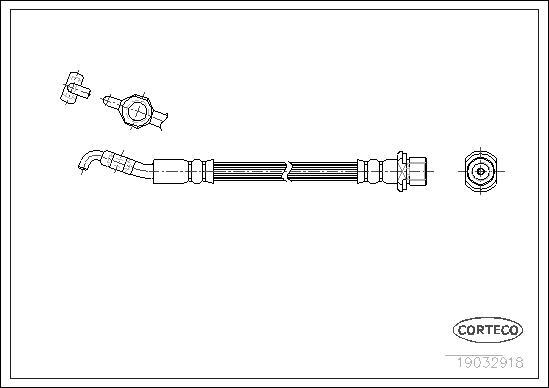 CORTECO Bremseslange 19032918 foraksel for LEXUS