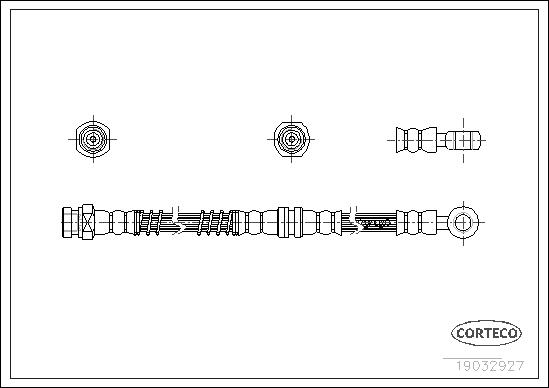CORTECO Bremseslange 19032927 foraksel for MITSUBISHI