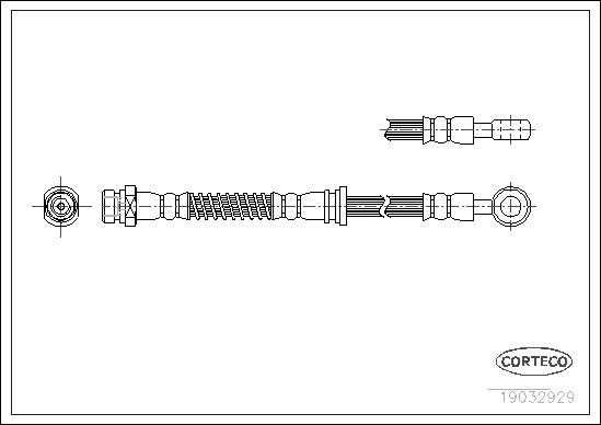 CORTECO Bremseslange 19032929 foraksel for MITSUBISHI