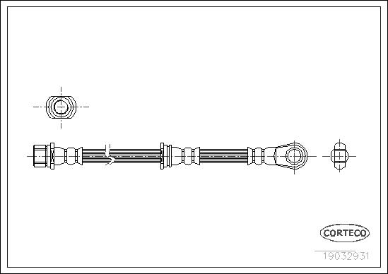 CORTECO Bremseslange 19032931 foraksel for MITSUBISHI