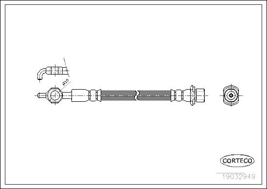 CORTECO Bremseslange 19032949 for TOYOTA