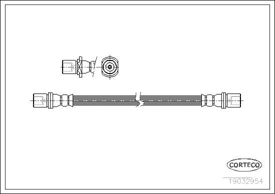 CORTECO Bremseslange 19032954 bagaksel for TOYOTA