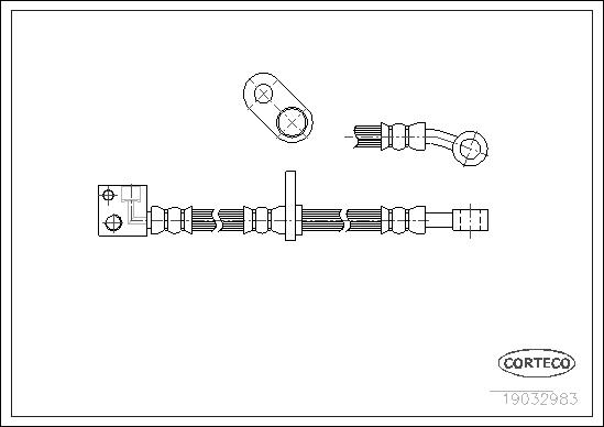 CORTECO Bremseslange 19032983 foraksel for HONDA