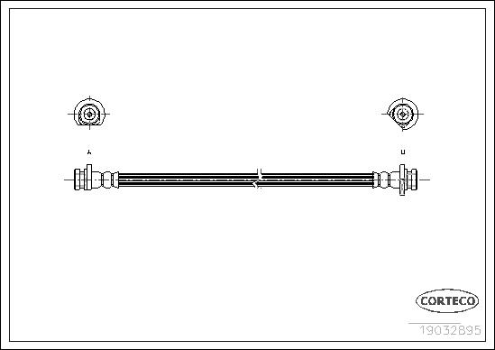 CORTECO Bremseslange 19032985 Bagaksel venstre for HONDA