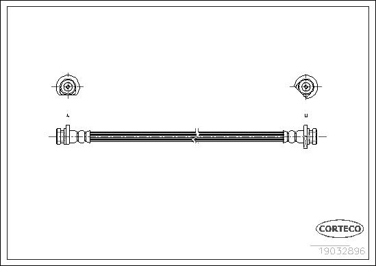 CORTECO Bremseslange 19032986 Bagaksel højre for HONDA