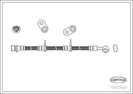 CORTECO Bremseslange 19032987 foraksel for HONDA