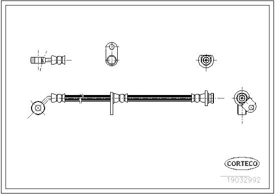 CORTECO Bremseslange 19032992 foraksel for HONDA