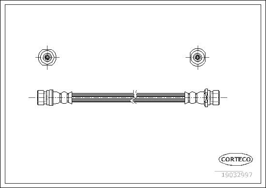 CORTECO Bremseslange 19032997 bagaksel for HYUNDAI