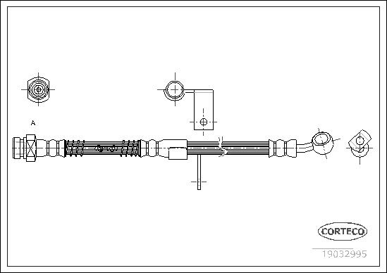 CORTECO Bremseslange 19032995 foraksel for HYUNDAI