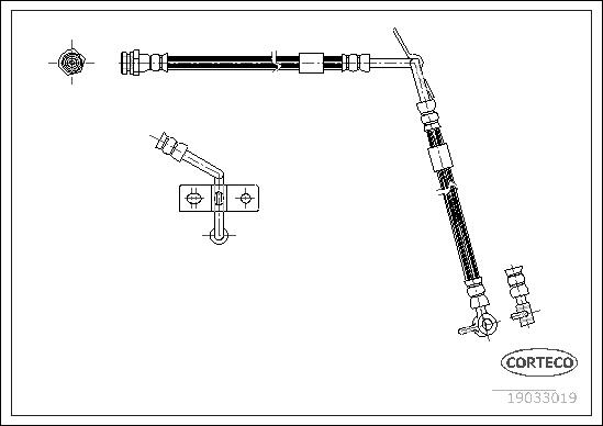 CORTECO Bremseslange 19033019 foraksel for MAZDA