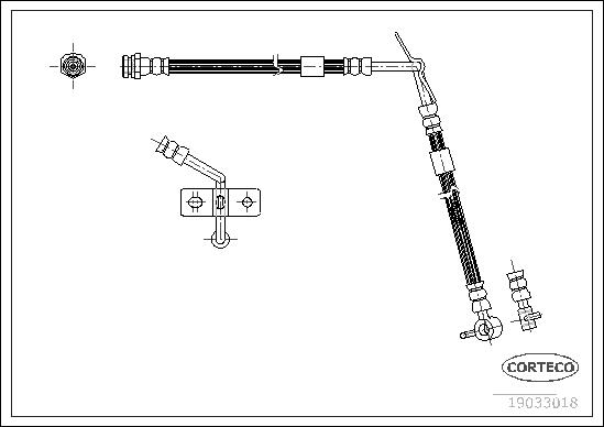 CORTECO Bremseslange 19033018 foraksel for MAZDA
