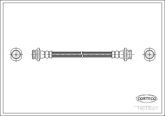 CORTECO Bremseslange 19033027 bagaksel for NISSAN