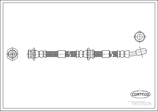 CORTECO Bremseslange 19033028 foraksel for NISSAN
