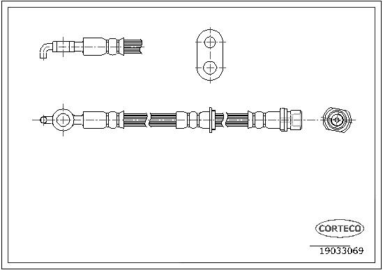 CORTECO Bremseslange 19033069 bagaksel for TOYOTA LEXUS