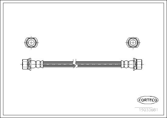 CORTECO Bremseslange 19033081 foraksel for TOYOTA
