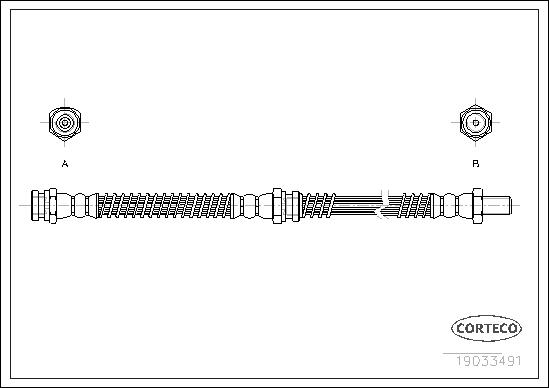 CORTECO Bremseslange 19033491 foraksel for DAEWOO