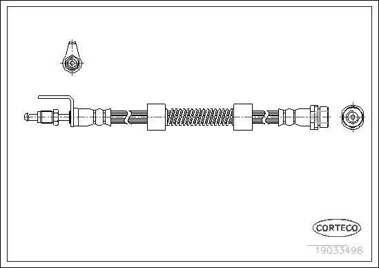 CORTECO Bremseslange 19033498 foraksel for FORD