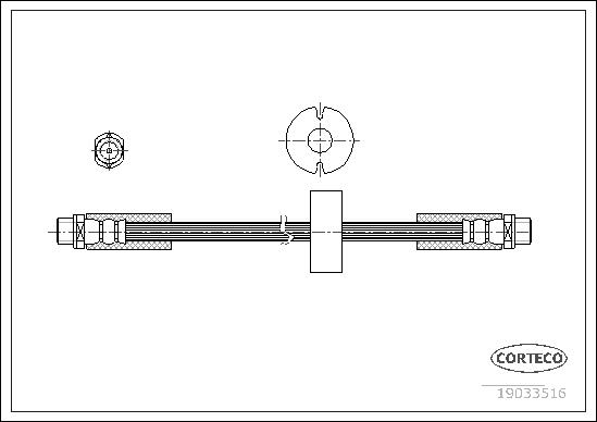 CORTECO Bremseslange 19033516 foraksel for AUDI