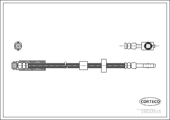 CORTECO Bremseslange 19033515 foraksel for AUDI