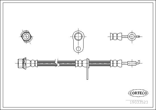 CORTECO Bremseslange 19033523 højre foraksel for TOYOTA
