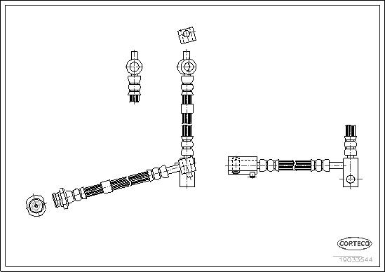 CORTECO Bremseslange 19033544 venstre foraksel for NISSAN